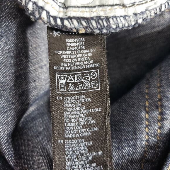 Forever 21 Womens Denim Jeans Size 30 Bootcut Stretch Blue Dark Wash Low Rise - Picture 8 of 8